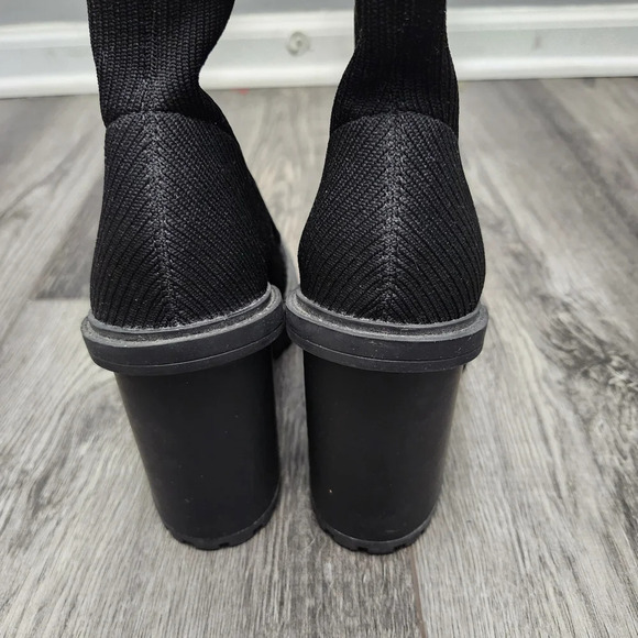 Zara women's chunky heeled boots size 39 8 black socks Y2K 90s - Picture 8 of 13